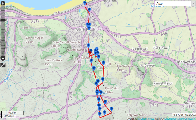 Screenshot 2019 07 09 Abergele Tower Hill And Moelfre Isaf Walking With Viewranger Gps